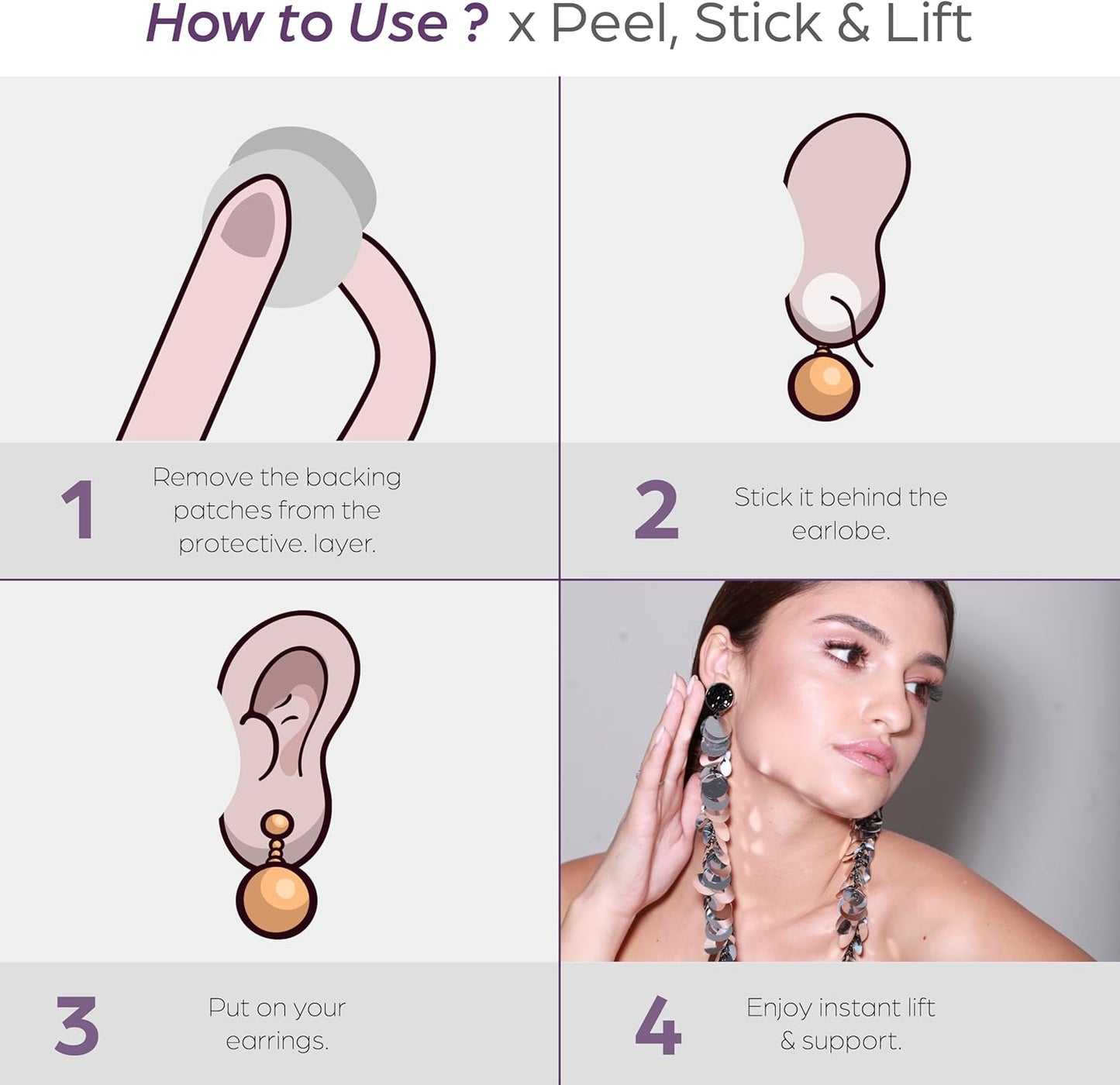 Premium Earlobe Support Patches (100 PCS)